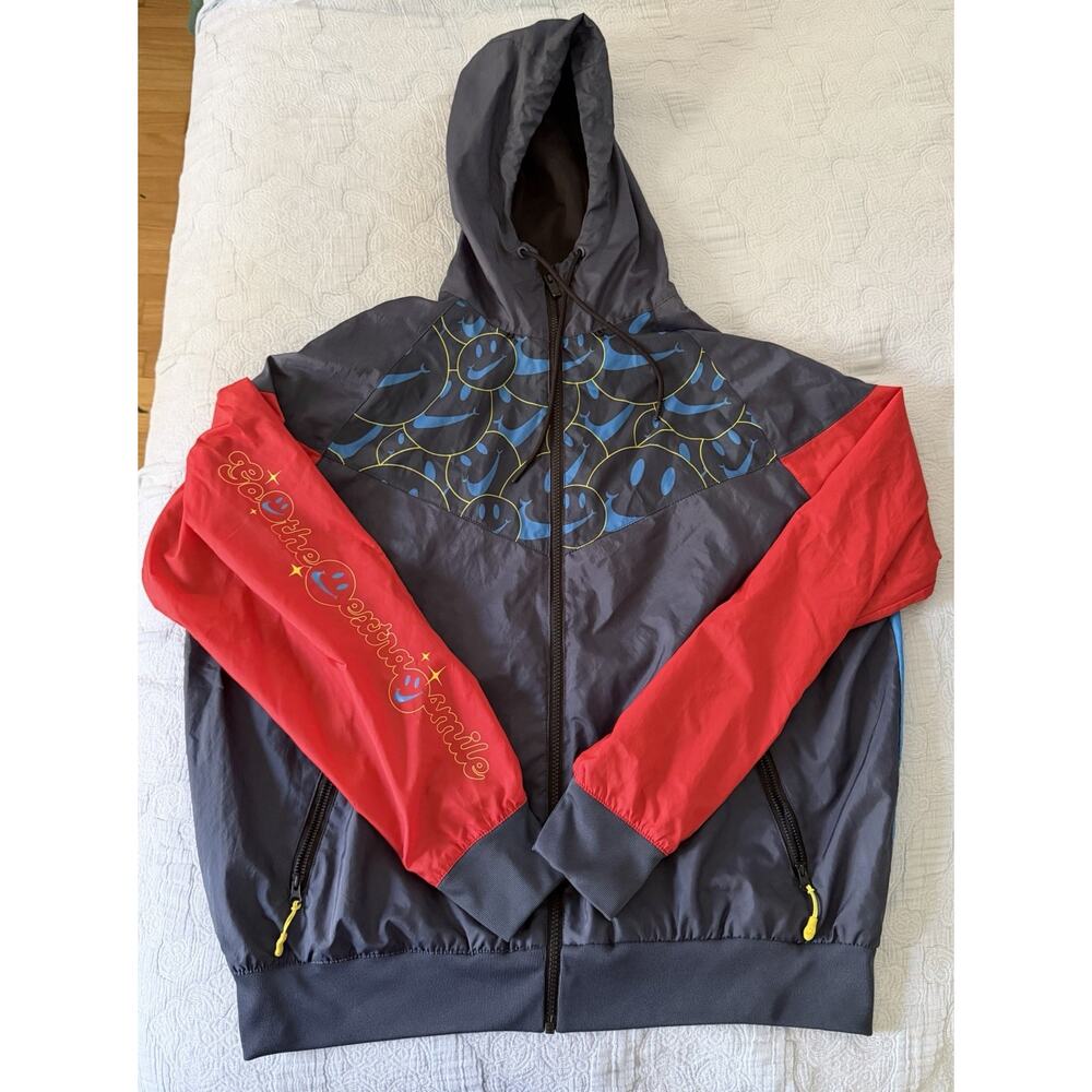 Nike Windrunner Jacket Go‎ The Extra Smile DQ3526-437 Blue/Red Men's Sz Large